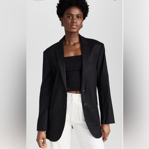 NWT Rag & Bone Odessa Black Linen Blazer, size 0 - Picture 5 of 6